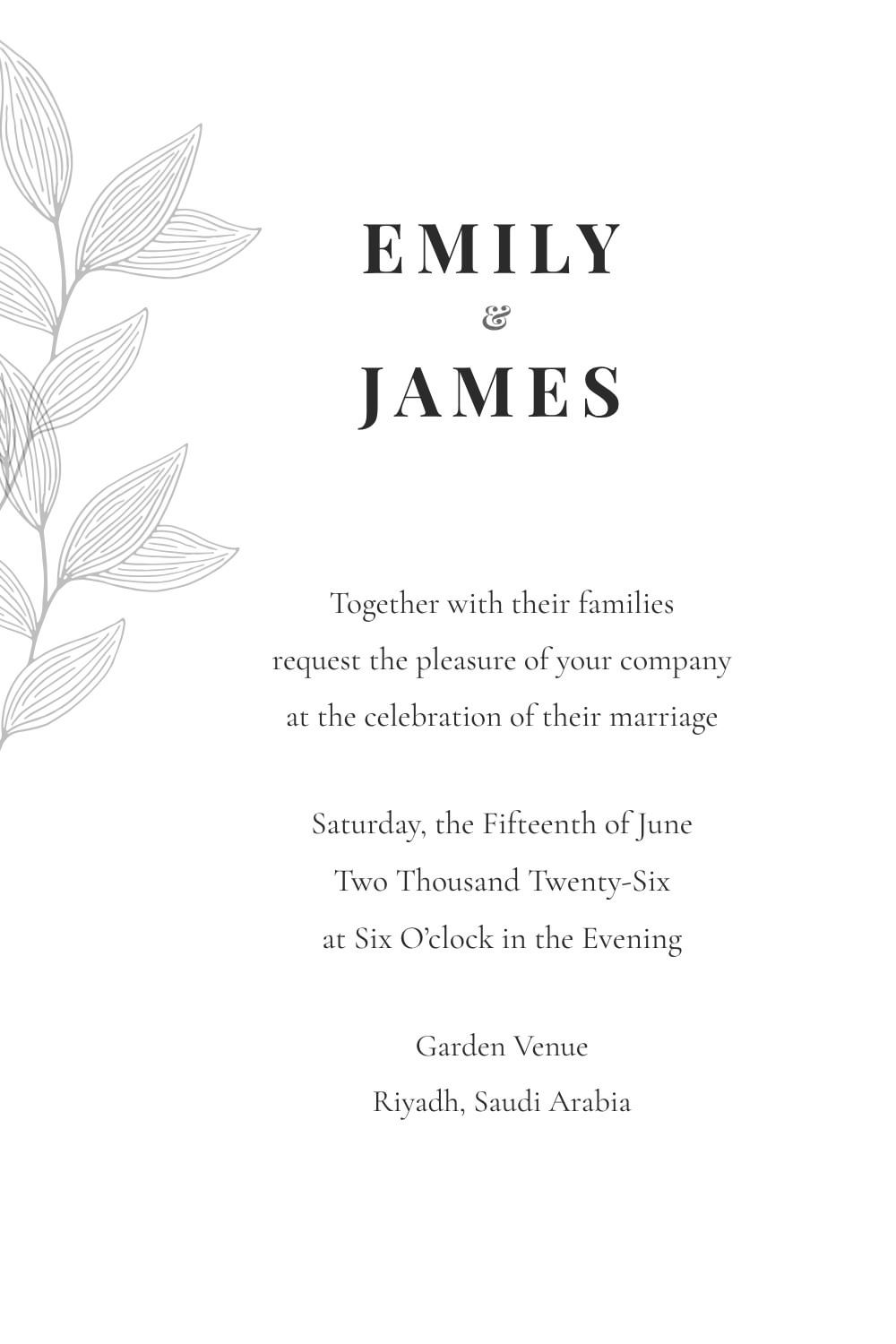 Minimal Wedding Invitation Template | Editable Canva Wedding Suite