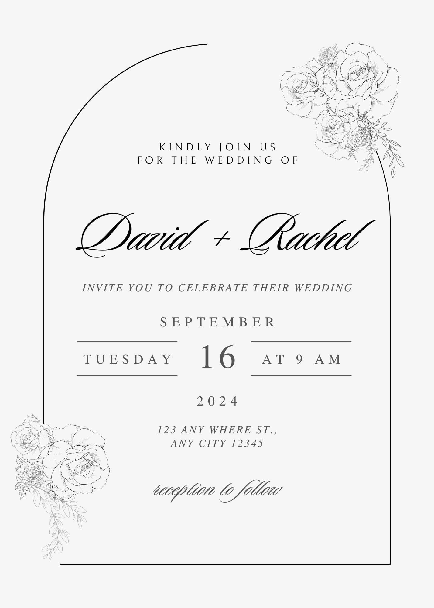 Elegant Minimalist Wedding Invitation Digital Template for a Modern Celebration