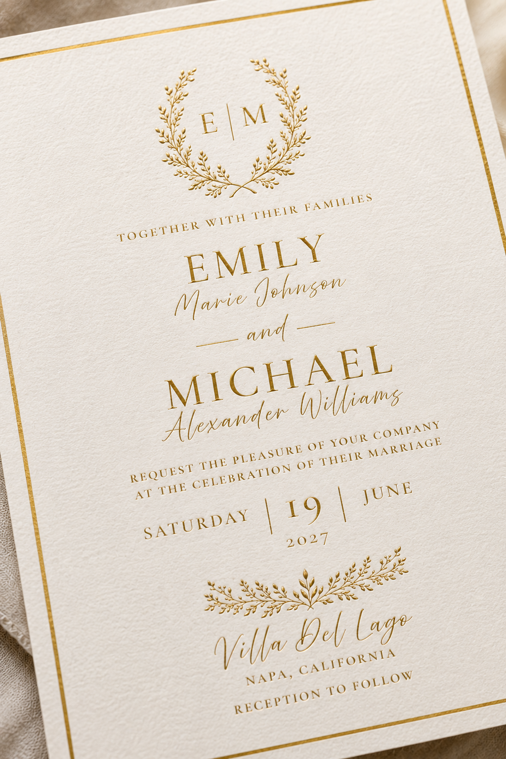 Luxury Gold Wedding Invitation Template | Elegant Canva Wedding Invite