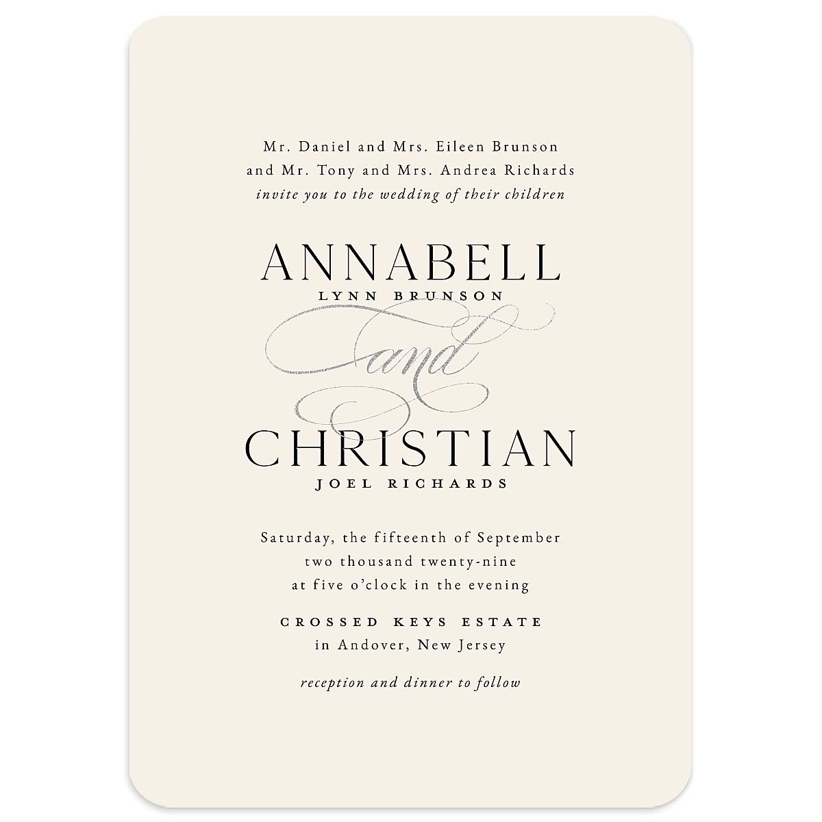 Timeless Classic Foil Wedding Invitations