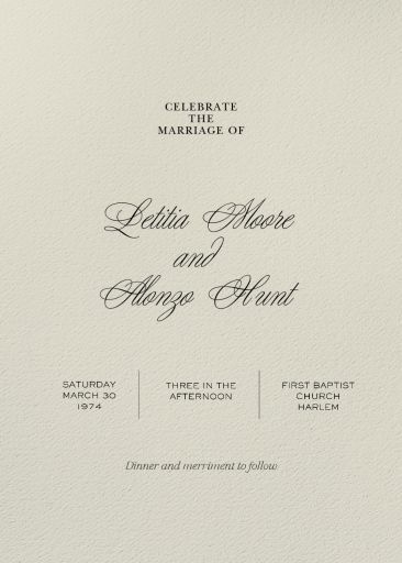 Corsage – Wedding Invitation