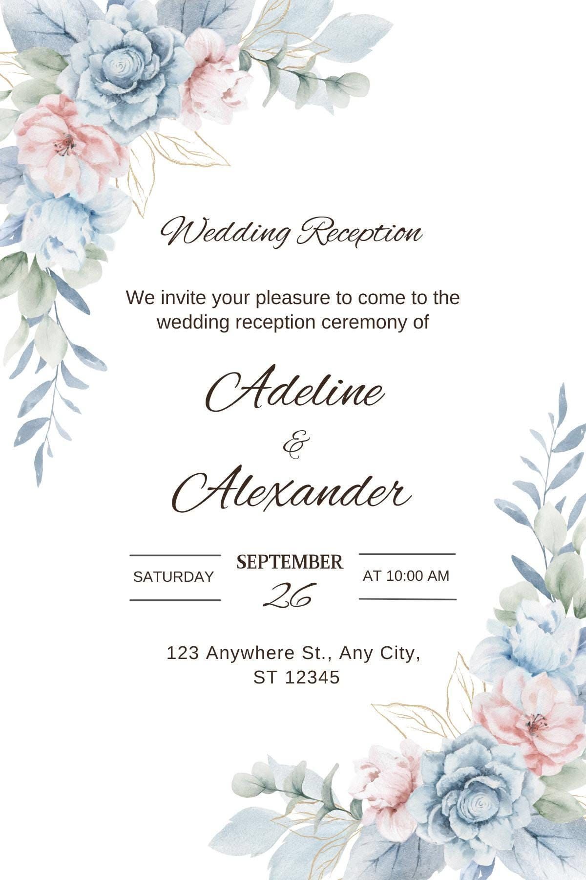 Handcrafted minimal wedding invitation template ideas