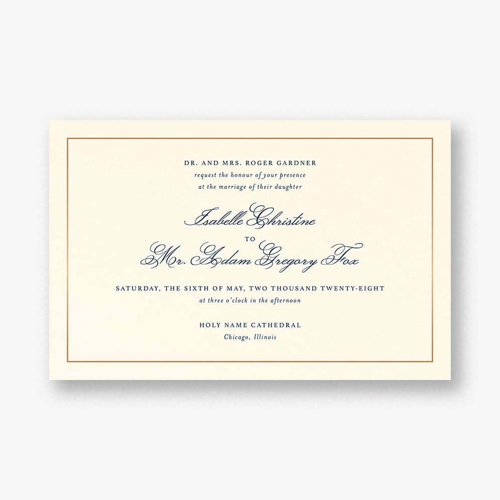 Simply Traditional Wedding Invitation