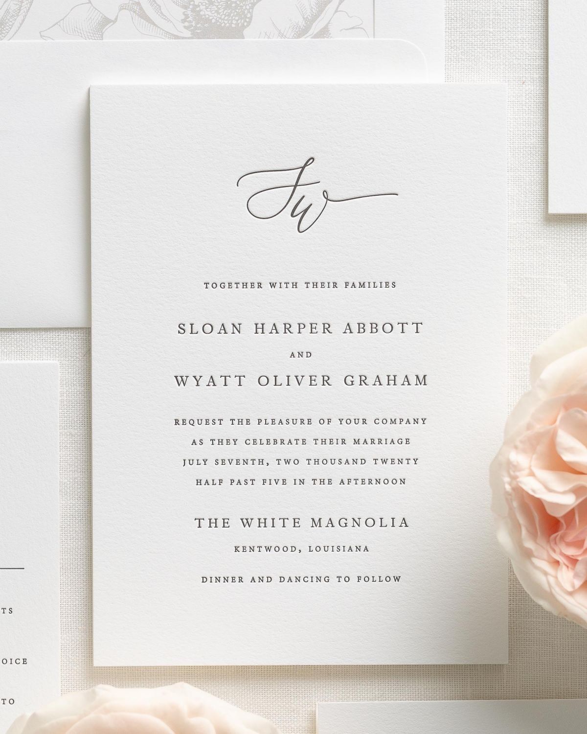 Sloan Letterpress Wedding Invitations