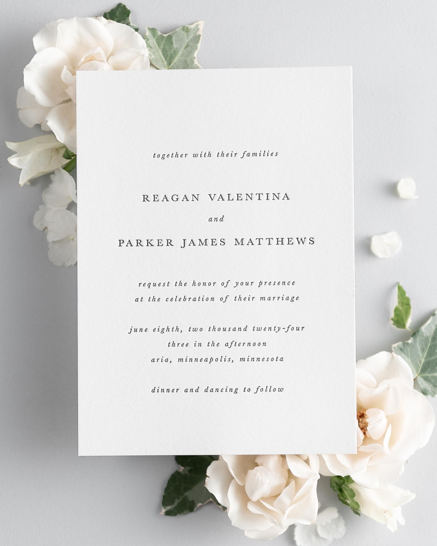 Reagan Letterpress Wedding Invitations