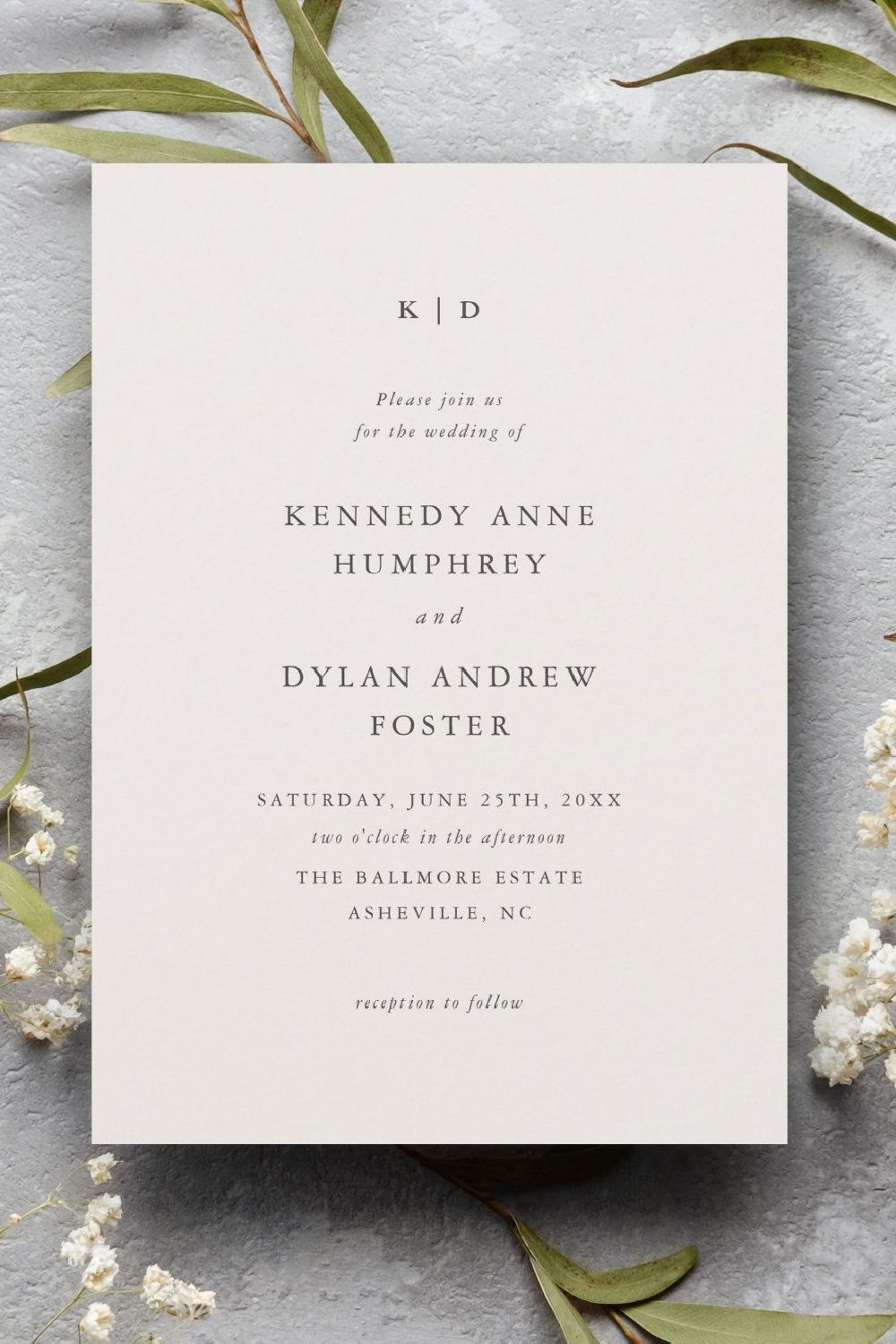 Sleek modern wedding invitation template theme