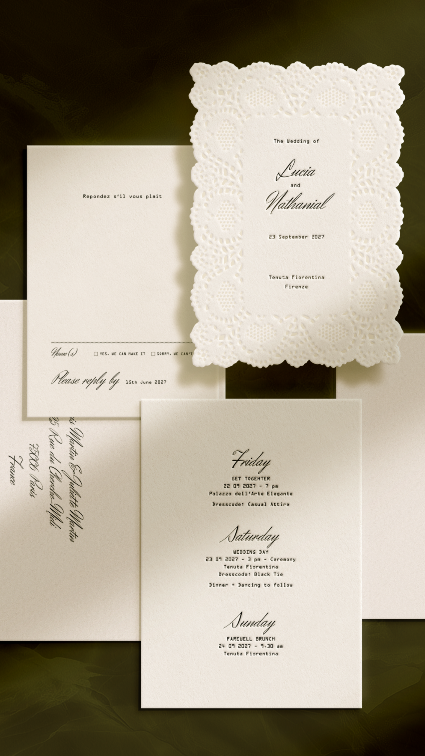 Hochzeitseinladung aus der Kollektion „Eterna“ – Studio Vanhart